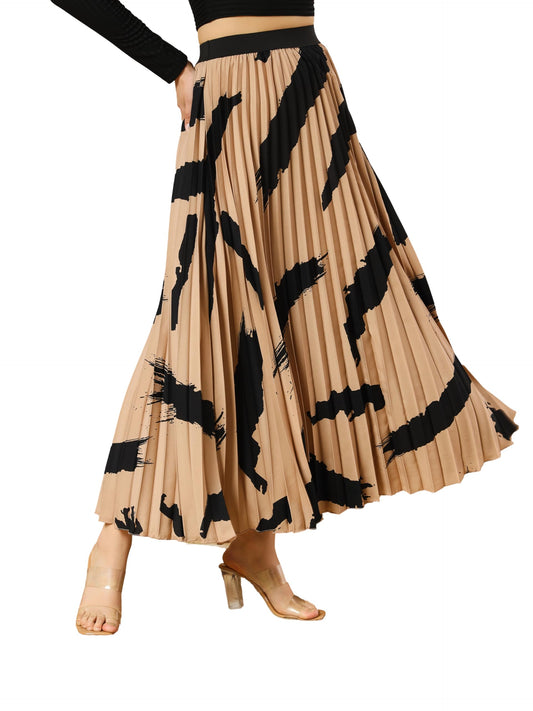 Kzully Polyester Western WomenS Maxi Skirts Cream