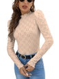 Sugathari Girls & Womens Skin Spring/Summer Slim Fit High Neck T-Shirt with Stand Collar, Cap Sleeves and Eyelet Embroidery Fr