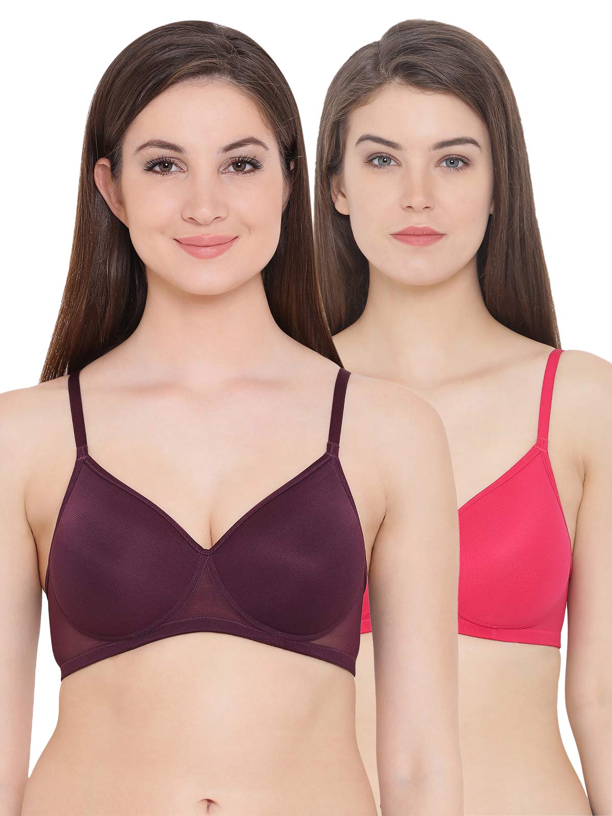 Clovia WomenS Pack Of 2 Padded Non-Wired T-Shirt Bra (Combrc677_Multi-Coloured_36C)