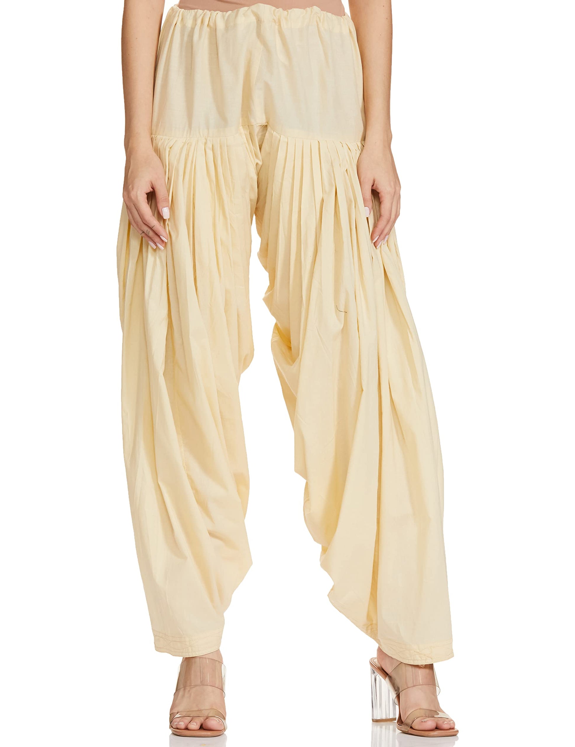 Aurelia Women'S Patialas Cotton Patialas (Crk60025-20237_Beige_Fs)