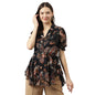Toochki Black Georgette Paisley Printed Flared Western top for Womens Suitable to wear in Summer with Latest Trending Style