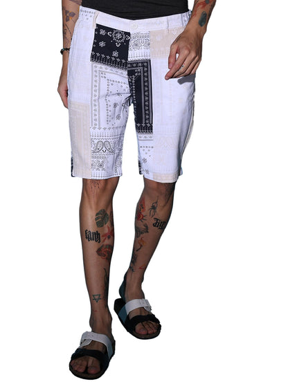 The Indian Garage Co Men Slim Fit Heritage Print Mid-Rise Shorts