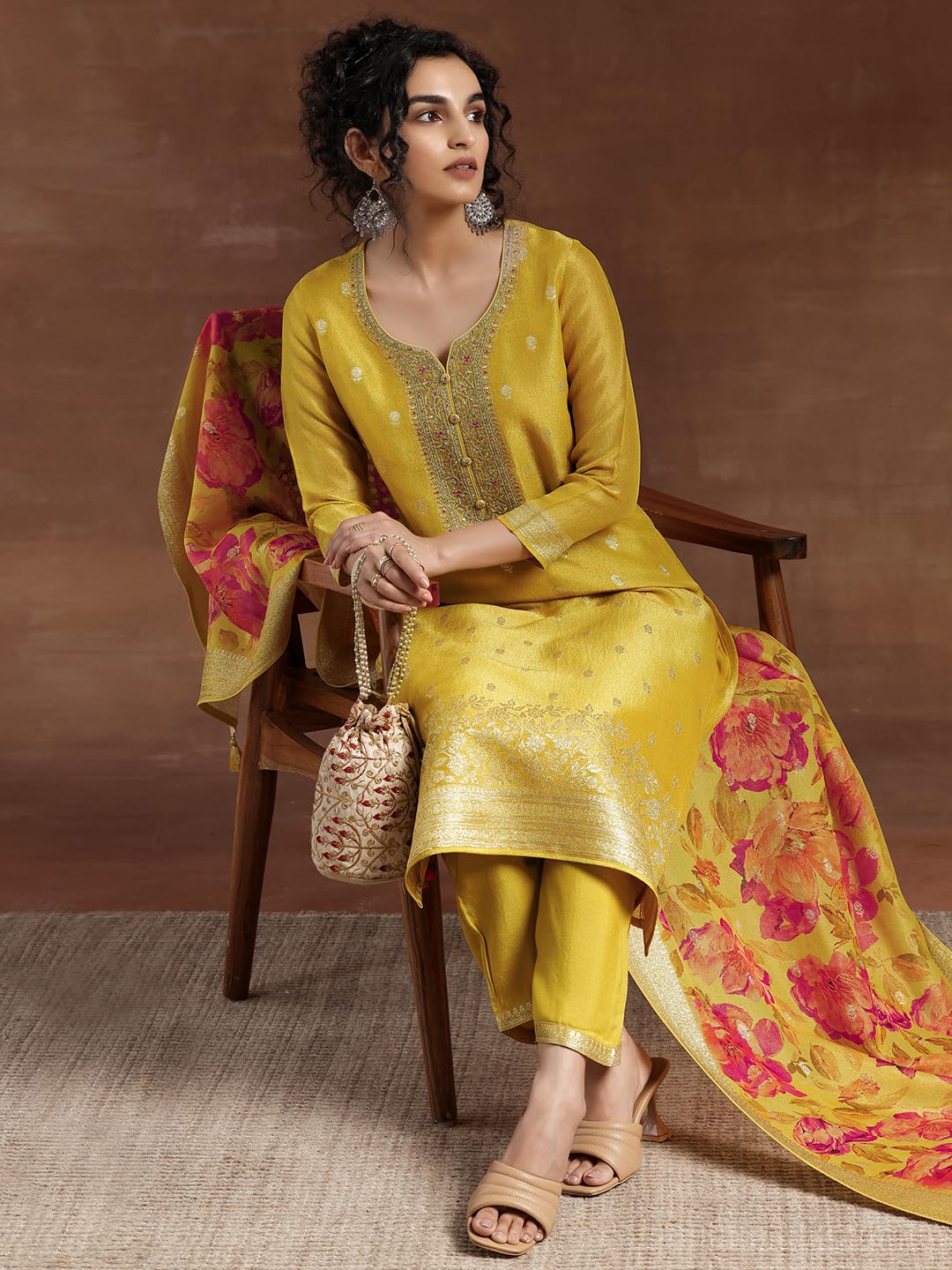 Libas WomenS Chanderi Silk Kurta Set (275790R