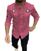 Kadiyu Double Pocket MenS Casual Fit Formal Shirt - Stylish And Comfortable Dress Shirt For Work And Everyday Wear Pink