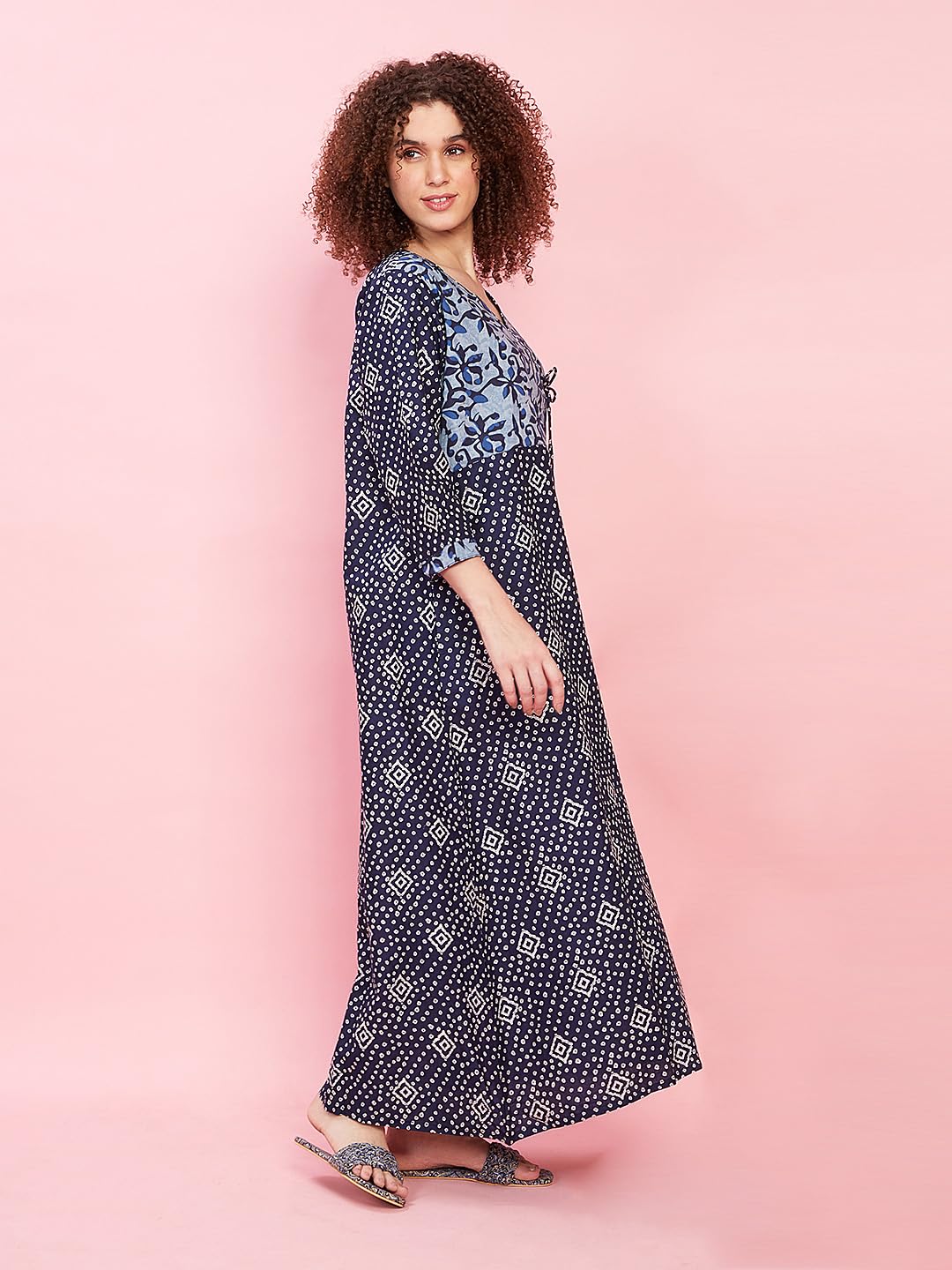 Evolove WomenS 100% Cotton Supersoft With Beautiful Embroidery Long Maxi Night Gown Nighty Dress With Pocket, Most Comfortable