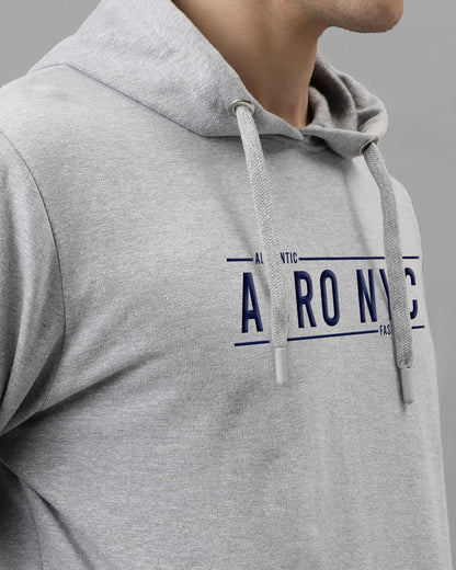 ADRO Mens Cotton Neck Hooded Sweatshirt (H24-ADRO-GR_Grey