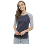 Campus Sutra Womens Grey Colour-Blocked Full Sleeve Regular Fit Top for Casual Wear | Structured Top Crafted with Comfort Fit a