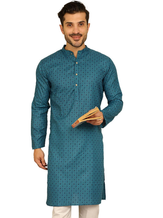Jompers Mens Printed Cotton Kurta