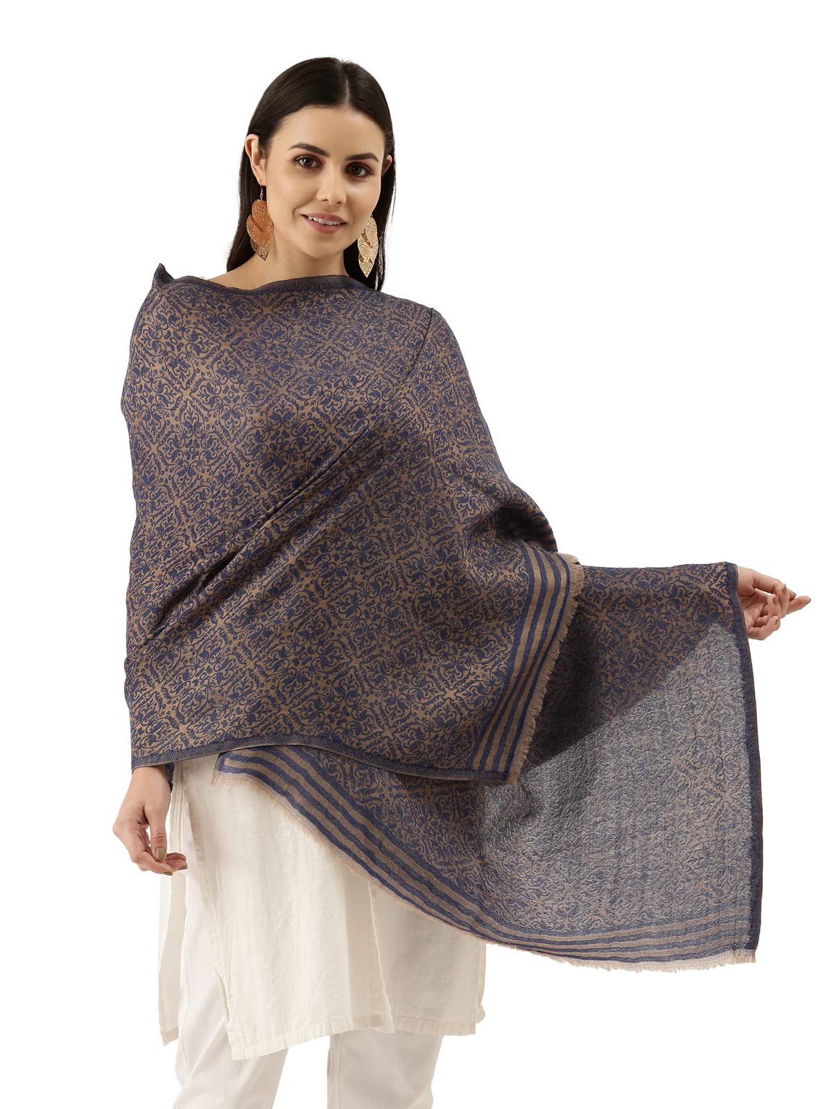 Pashmoda Women Chaman Fine Pashmina Wool Blend Stole (Size : 71X203 CM)