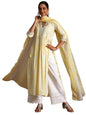 Libas Womens Printed Cotton A-Line Kurta With Palazzos And Dupatta