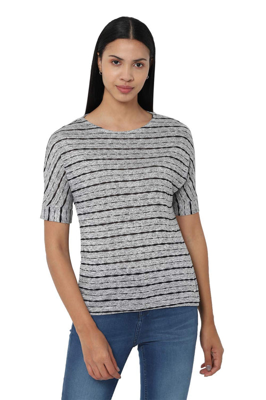 Allen Solly Women Regular Fit Striped T-Shirt