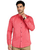 Mildin MenS Cotton Blend Solid Shirt With Mandarin Chinese Collar Full Sleeve Curved Hemline Button Closure Slim Fit | Shirt Fo