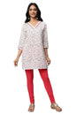 White Floral Printed Seer Sucker Kurti