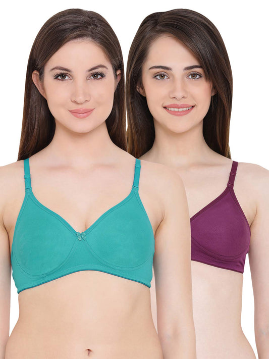 Clovia Womens Cotton T-Shirt Bra (COMBR036734C_Multi-Coloured_34C)