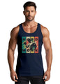Peppyzone Mens Printed Regular Fit Vest (TT-Gym-791_Navy Blue3
