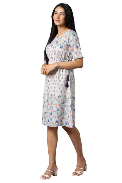 Aurelia WomenS Polyester Fit And Flare Knee-Length Casual Dress (22Ona13252-505341_Grey