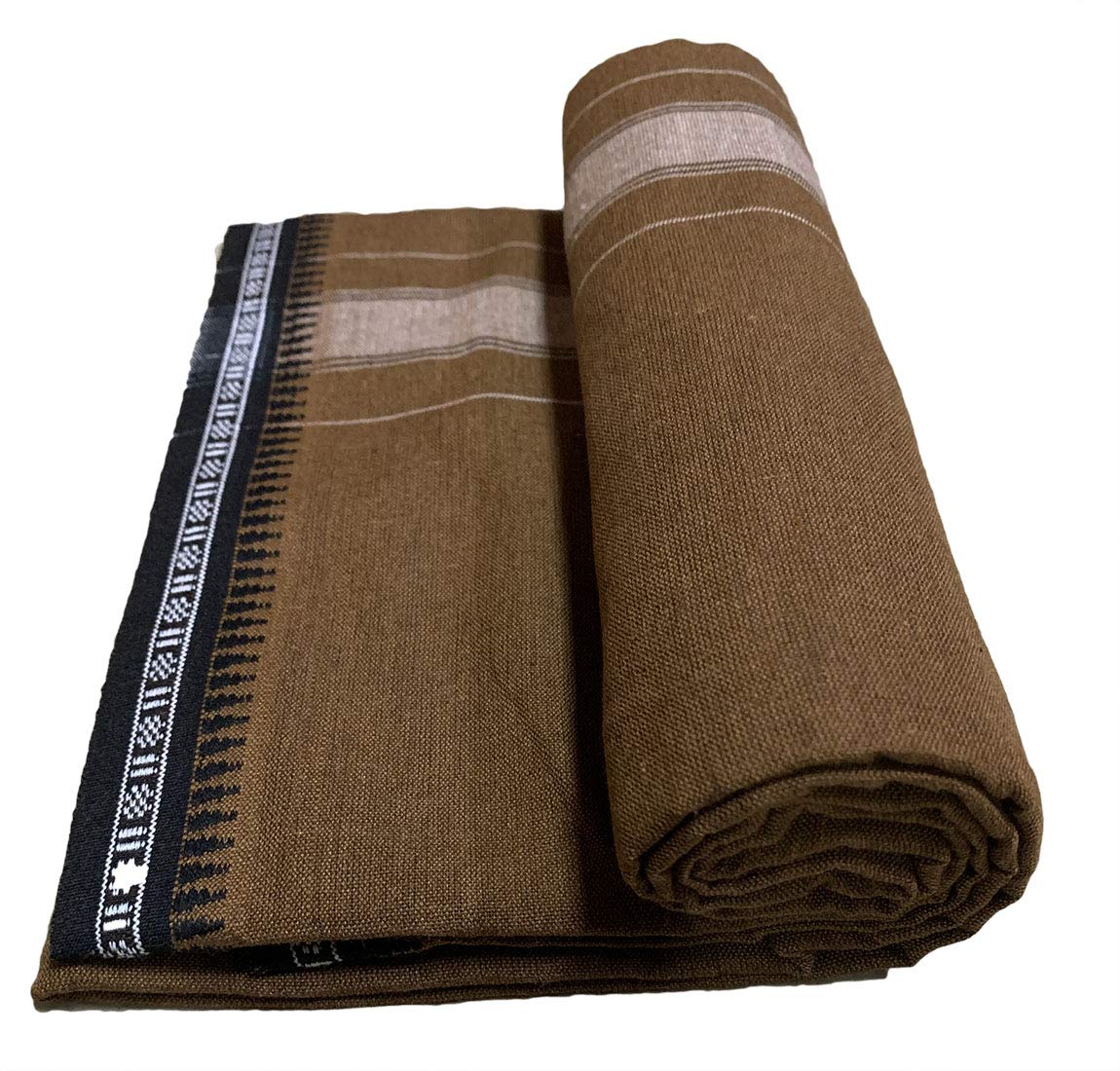 Prakasam Cotton Mens Colour Thalapathi Border Single Dhoti/Size1.28X2.00 Mtrs/Combo Pack Of 2 Dhoties