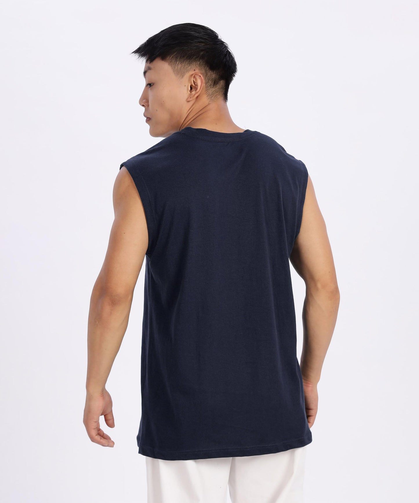 SHODOX Mens 100% Cotton Tank Tops Round Neck Sleeveless Sports Loose fit Vest (Pack of 1)