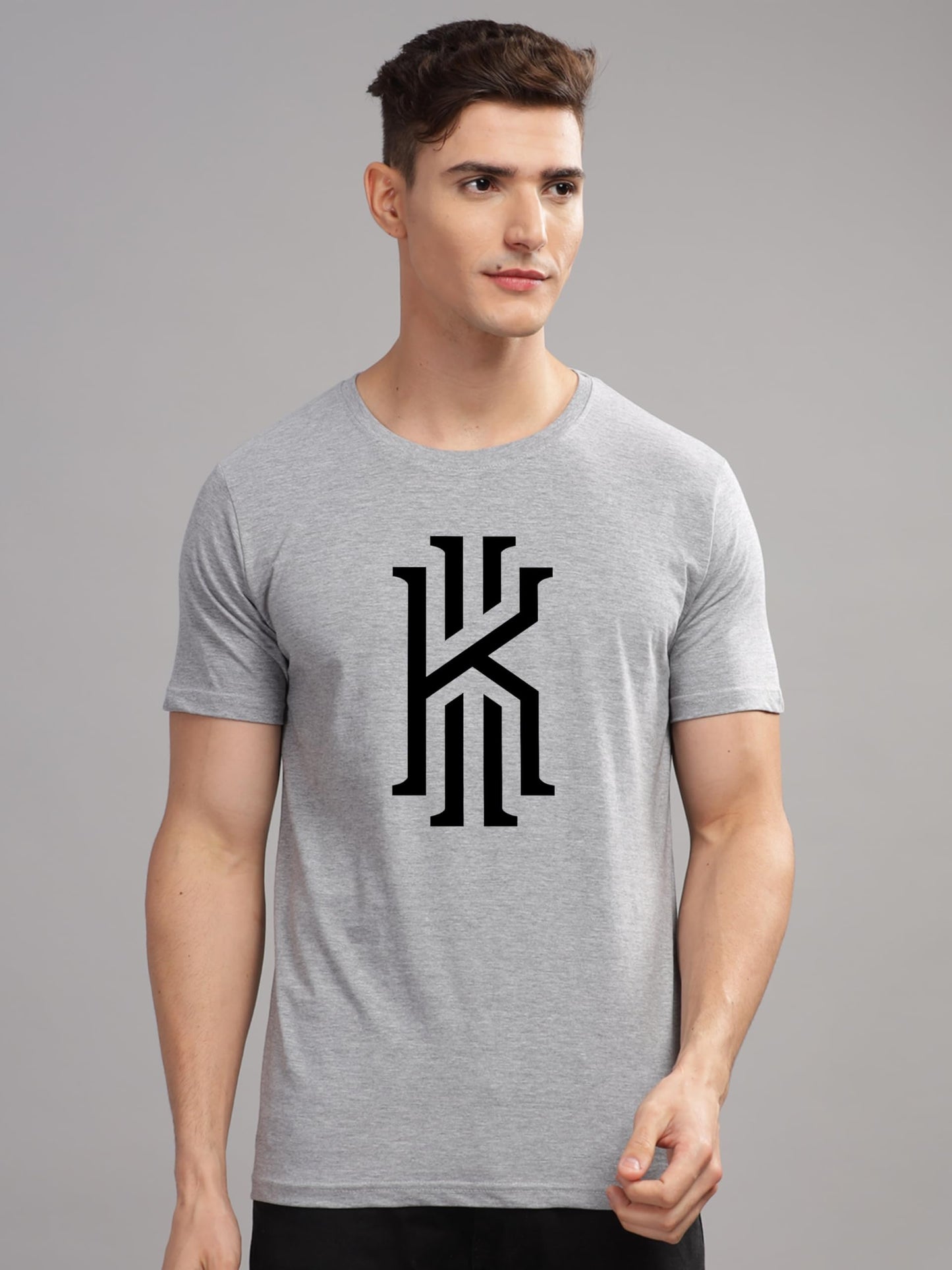 ADRO Mens Printed T Shirt - Premium Cotton Graphic Printed Tshirt - Grey T-Shirt - RN24-KOBE-GR