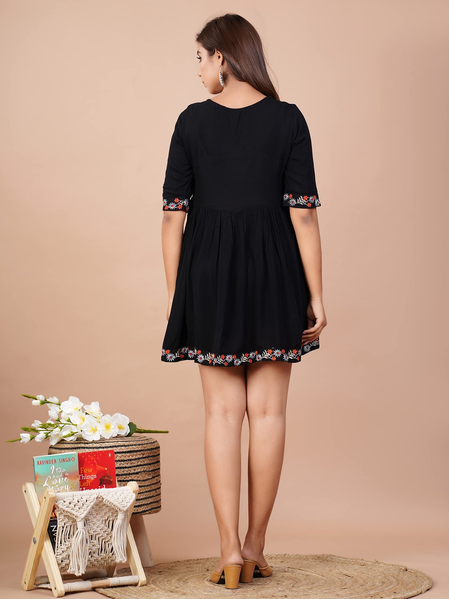 DIGITAL SHOPEE Women's Rayon Embroidered Regular Dress Shirt