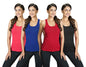 Lyra WomenS Stretchable Premium Cotton Racerback Tank Top (Pack Of 4)