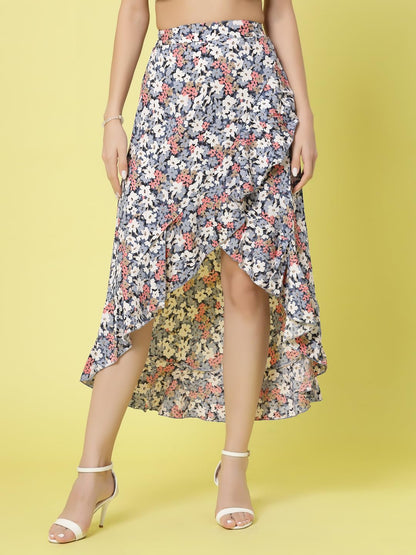 OOMPH! Long Skirts for Women Blue - msk060