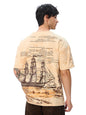 The Souled Store Lets Sail Oversized T-Shirt for Men Boys Cotton Casual Half Sleeves Baggy Loose Fit Drop Shoulder Round Neck B
