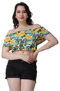 POPWINGS Women Casual Off-Shoulder Crop Top for Women || Cute Women Crop Top for Summer || Sleeveless Crop Top for Women || Late