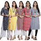 Pinkmint WomenS Crepe Kurti For WomenS Ethnic Printed Kurti For WomenS (Pack Of 5)