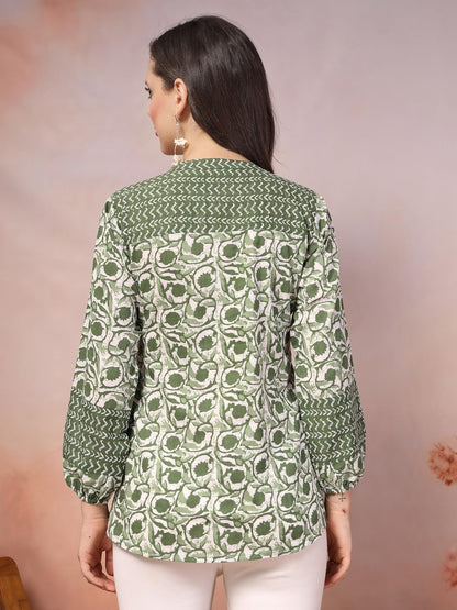 Stylum Womens Floral Printed Cotton Top