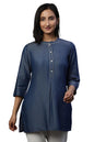 Aurelia Women's Denim Straight Fit Solid Straight Kurti