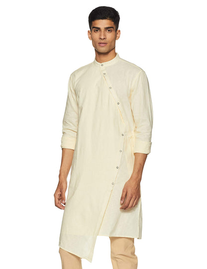 The Indian Garage Co Men'S Cotton Slim Fit Kurta (K863L42_Yellow_L)