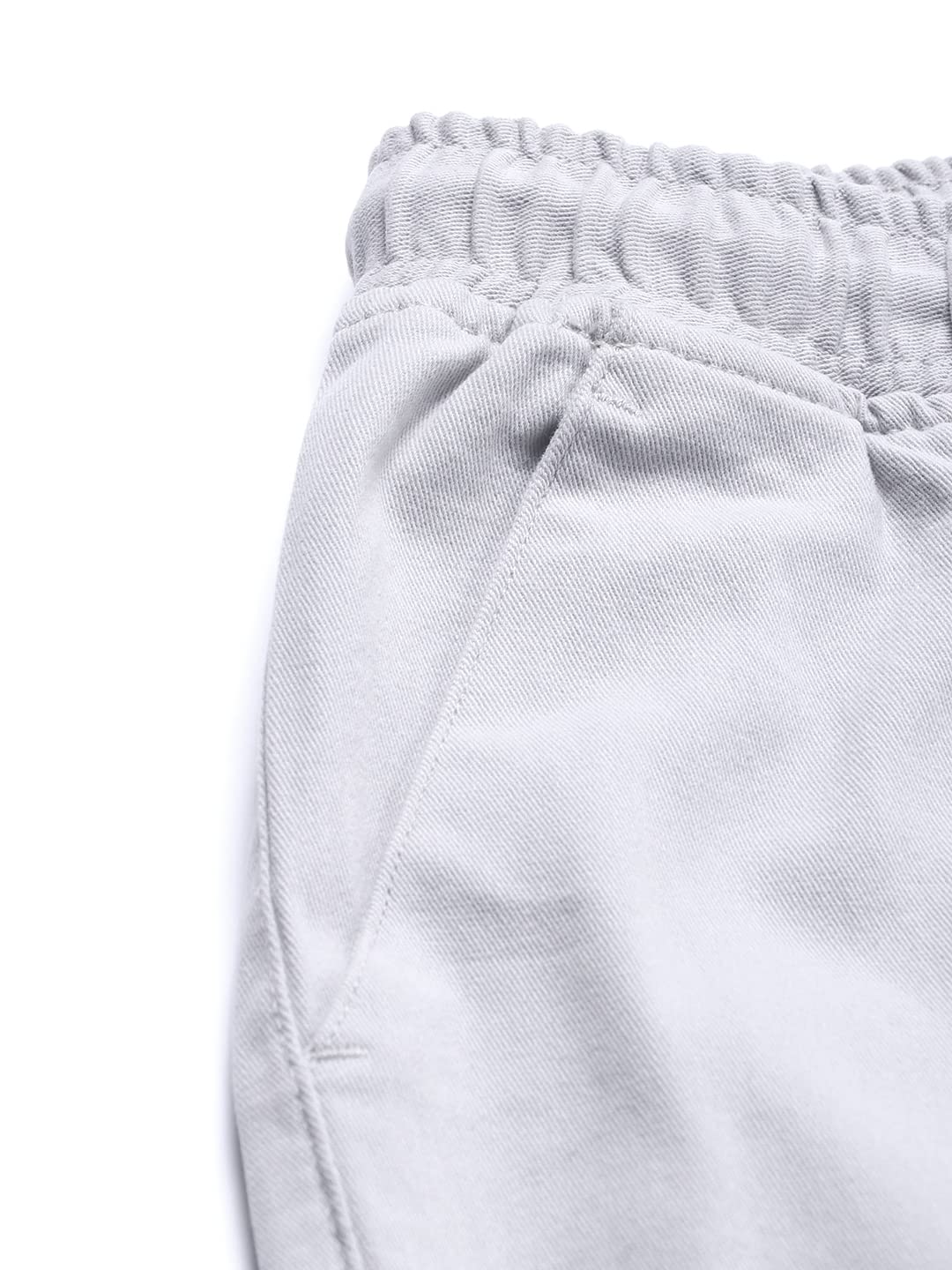 Dennis Lingo Slim Fit Light Grey Solid Cargo Jogger for Men