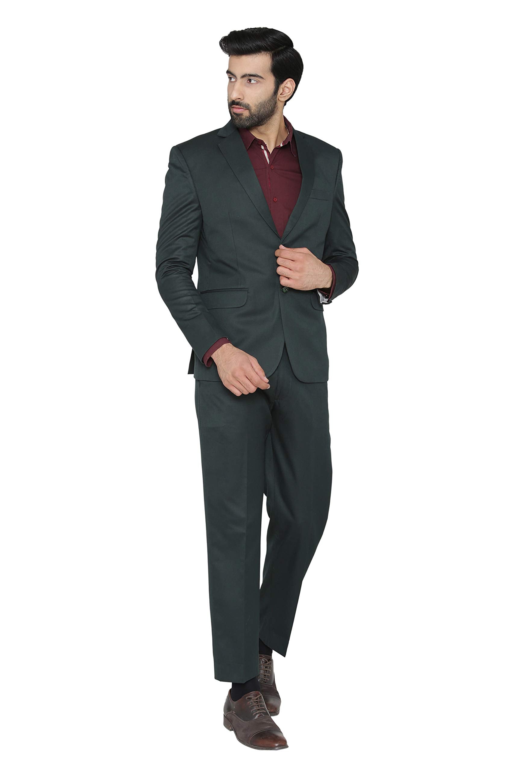 WINTAGE Mens Polyester Cotton and Evening 2 Pc Suit : Green