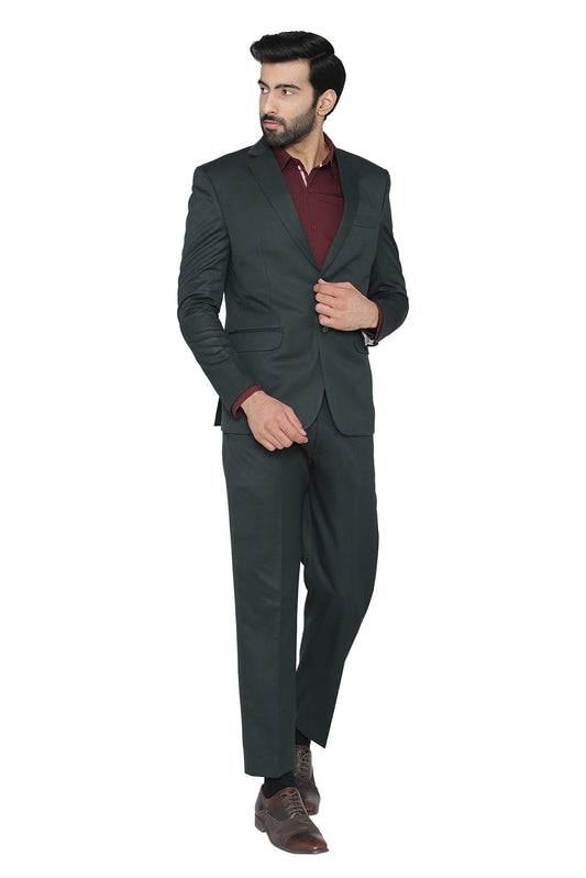 WINTAGE Mens Polyester Cotton and Evening 2 Pc Suit : Green