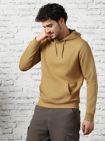 Nobero Elegant Unisex Oat Milk Cotton Solid Plain Hoody Sports Winter Gym Workout Running Travel Trekking Hooded Sweatshirts And