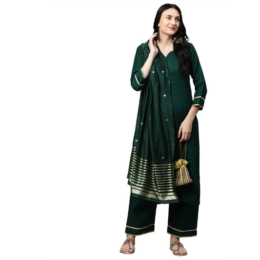 GoSriKi Cotton Blend Women Kurta With Palazzo & Dupatta