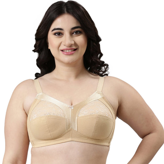 Enamor A014 Super Contouring M-Frame Full Support Bra - Supima Cotton, Non-Padded, Wirefree & Full Coverage Skin