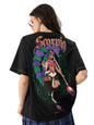The Souled Store Zodiac: Scorpio Women and Girls Short Sleeves Round Neck Black Graphic Printed Cotton Oversized T-Shirts