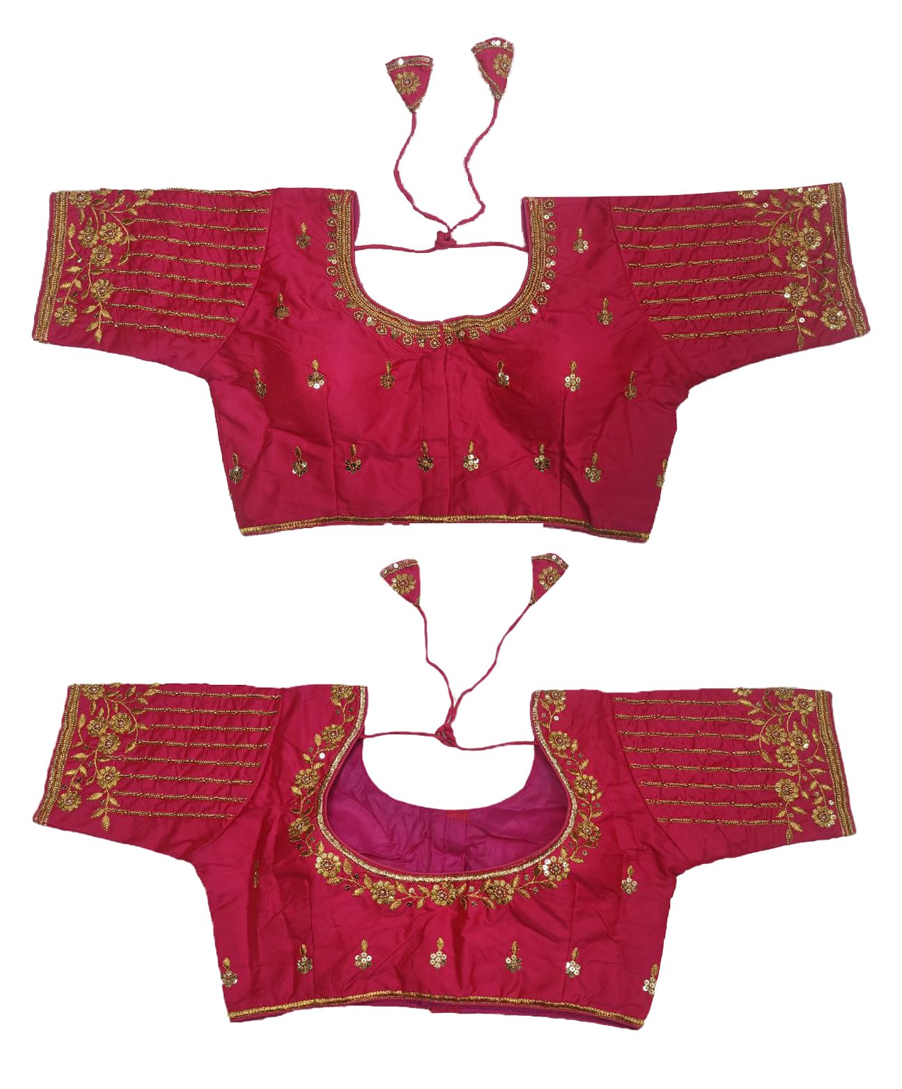 Pujia Mills Womens Readymade Bridal Embroidery Blouse Multi Coding maggam Work moti Work Indian Ethnic Designer Stitched Readym
