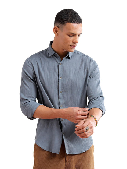 The Indian Garage Co Mens Slim Fit Shirt (0923-SHHTRS-01_Black