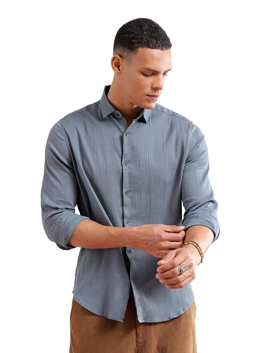 The Indian Garage Co Mens Slim Fit Shirt (0923-SHHTRS-01_Black