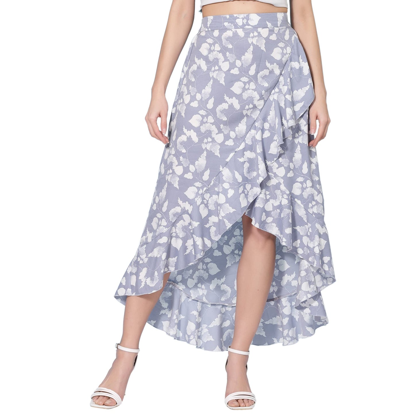 OOMPH! Long Skirts for Women Grey - msk006