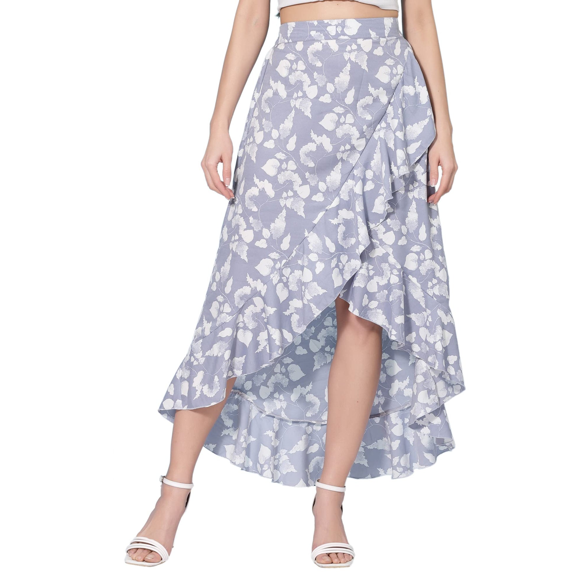 OOMPH! Long Skirts for Women Grey - msk006