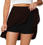 SHODOX Womens Highwaist Stretchable Skater Skirts Knee Length Inbuilt with Inner Safety Shorts - Tennis Skirts with Shorts, Perf