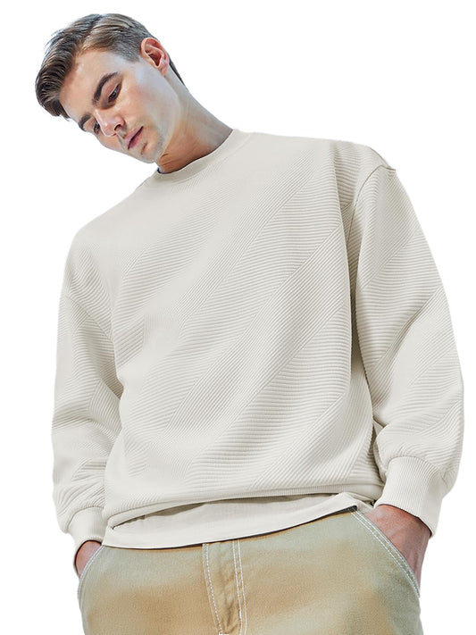 Bewakoof MenS Solid Polyester Sweatshirt - Oversized Fit, Round Neck, Full Sleeves_602497_Pink_3Xl