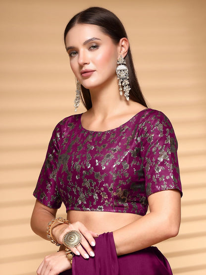 Oomph! Readymade Blouse For Women, Brocade, Boat Neck, Rbbl523