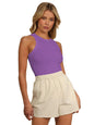 Toochki Womens Purple Spandex Solid Crop Western Top | Winter | Western | Latest | Trendy