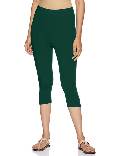 Rupa Softline Capri Leggings For Women Cotton Elastane Ultra Soft Free Size Stretch Fit