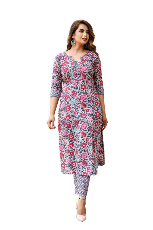 Lymio Kurta Set for Women | Women Kurta | Women Kurta Sets Kurtis | Women Kurta Pant Set | Women Kurta Pant Set Women Kurti Set with Pant | Women Kurti Set with Pant Cotton (K-18-19)